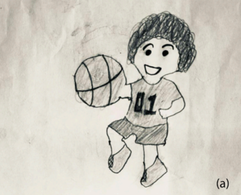 “Upon examing the drawings of participants 40 and 49 (Figures 4a and 4b), it can be seen that they drew figures of children having fun while playing basketball. We can state that the happy facial expressions of the characters in drawings are concrete examples of how playing basketball entertains them.”